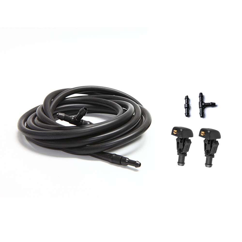 Front Windshield Washer Nozzles Kit For 2004-2013 Ford F150 - Replaces # 3W7Z17603Aa Washer Jet And Fluid Hose With Connector