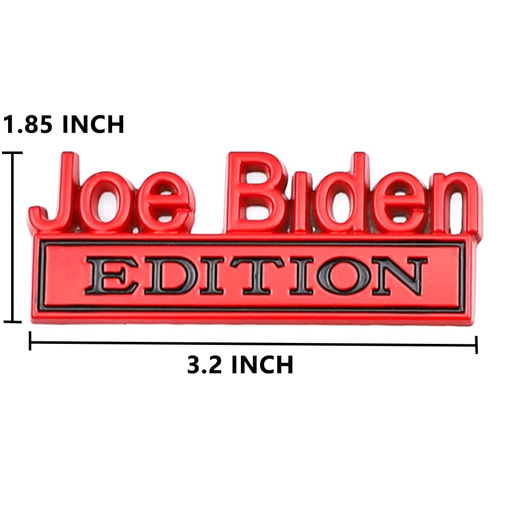2 Pcs Joe Biden Edition Emblem Car Side Rear Front Hood Trunk Door Badge 3D Decal Sticker Fit For Car Truck Suv (Joe Biden, Red)