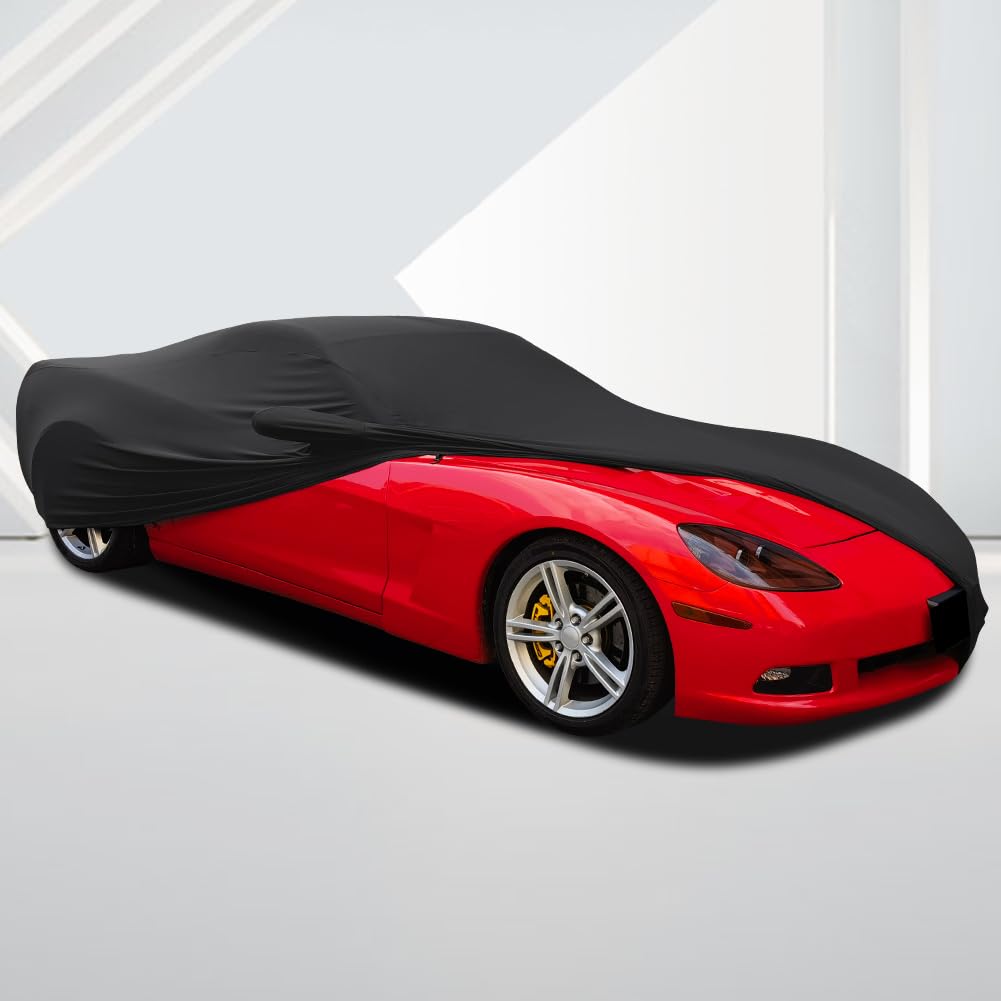 Winpower Indoor Sports Car Cover 163-181 Inches Velvet Stretch Dust-Proof Protection Full Car Cover For Underground Garage, Car