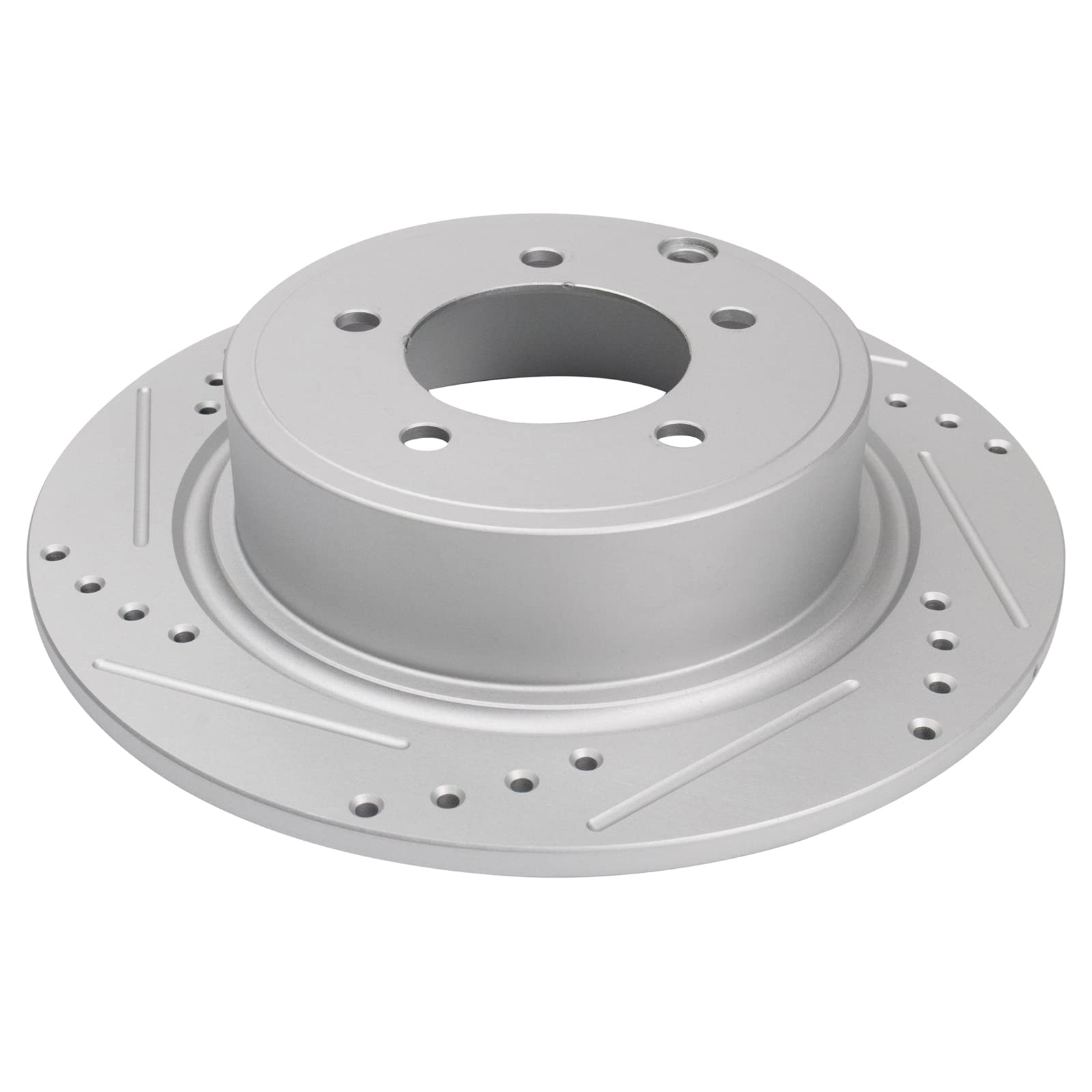 Trq Performance Rear Drilled Slotted Coated Brake Rotor Set For Chrysler Dodge Jeep Mitsubishi