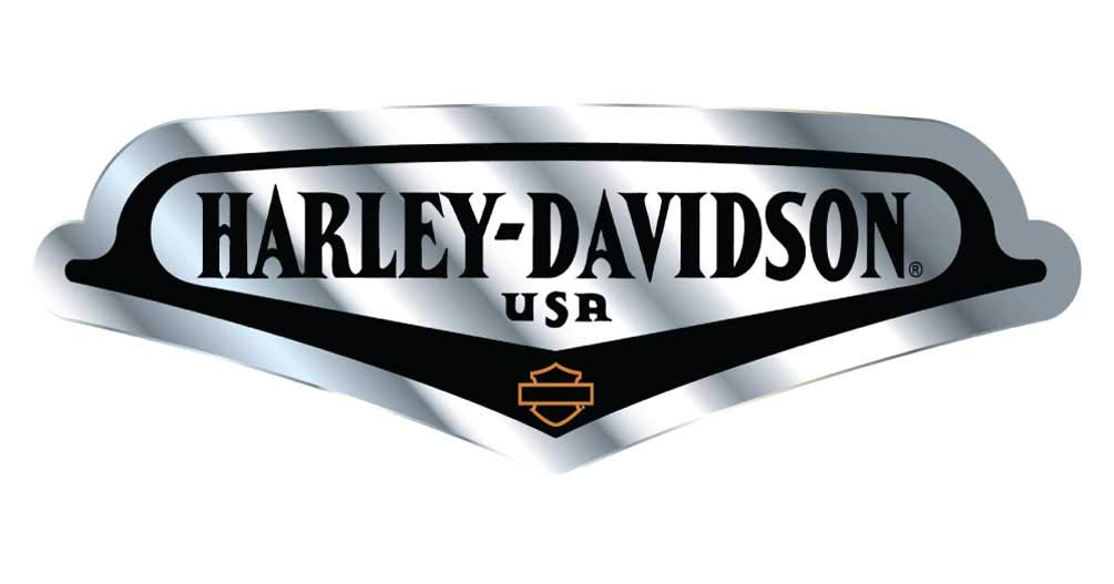 Harley-Davidson Debossed V-Tank Aluminum Decal - Silver & Black - 5 X 7 In.