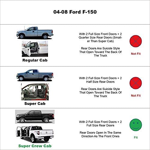 Deebior 4Pcs Shatterproof Rainproof Sun Rain Guards Shield Side Window Wind Deflectors Dark Smoke Vent Window Visors For F-150 0