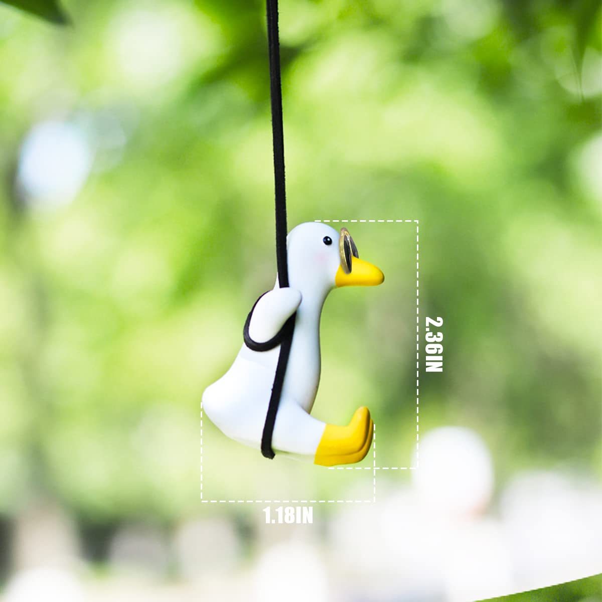 Swinging Sunglasses Duck Car Hanging Ornament, Super Cute Auto Decoration Accessories For Rear View Mirror, Swing Duck Pendant Gift For Women Men Kids, Universal For Car, Home, Office