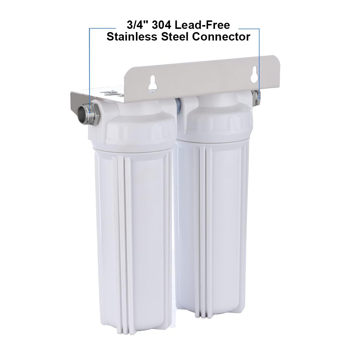 Nasibey External RV Dual Water Filter System for Reducing Sediment, Dirt, Sand, Rust, Scale Particles & Chlorine Taste | 3/4'' G