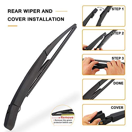 Autoboo 11' Windshield Wiper Arm With 12' Rear Wiper Blade Sets Replacement For Nissan Rogue 2008-2013 Juke 2011-2016 Factory Oe Style Oe:28780-Jm00A