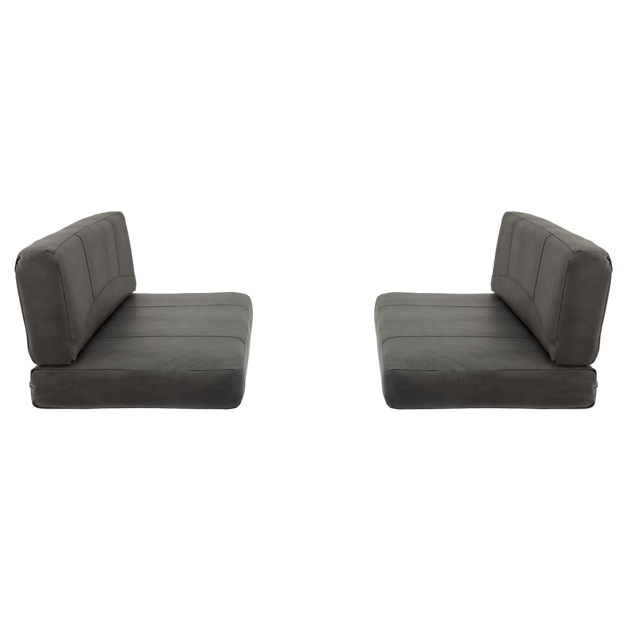 Recpro Rv Dinette Booth Cushions With Memory Foam Camper Trailer Bed (Gunmetal, 42'')