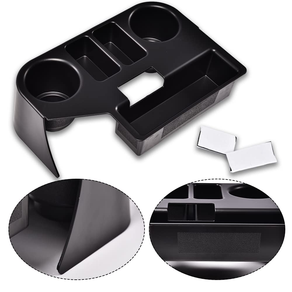 Pit66 Center Console Cup Holder, Compatible With 1994-1997 Dodge Ram 1500 2500 3500 Black