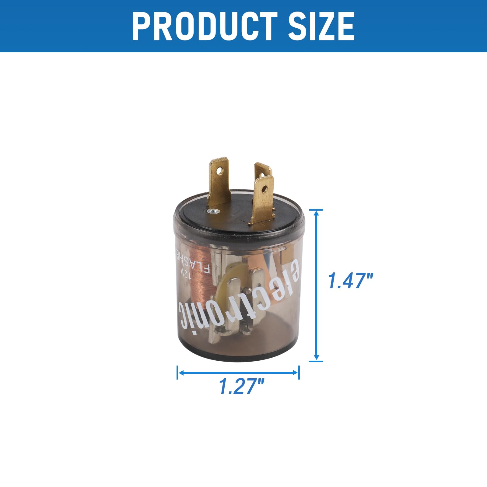 12V 3 Pin Electronic LED Flasher Relay Round Heavy Duty Electronic Turn Signal Light Blinker 3 Prong Turn Signal Flasher Relay