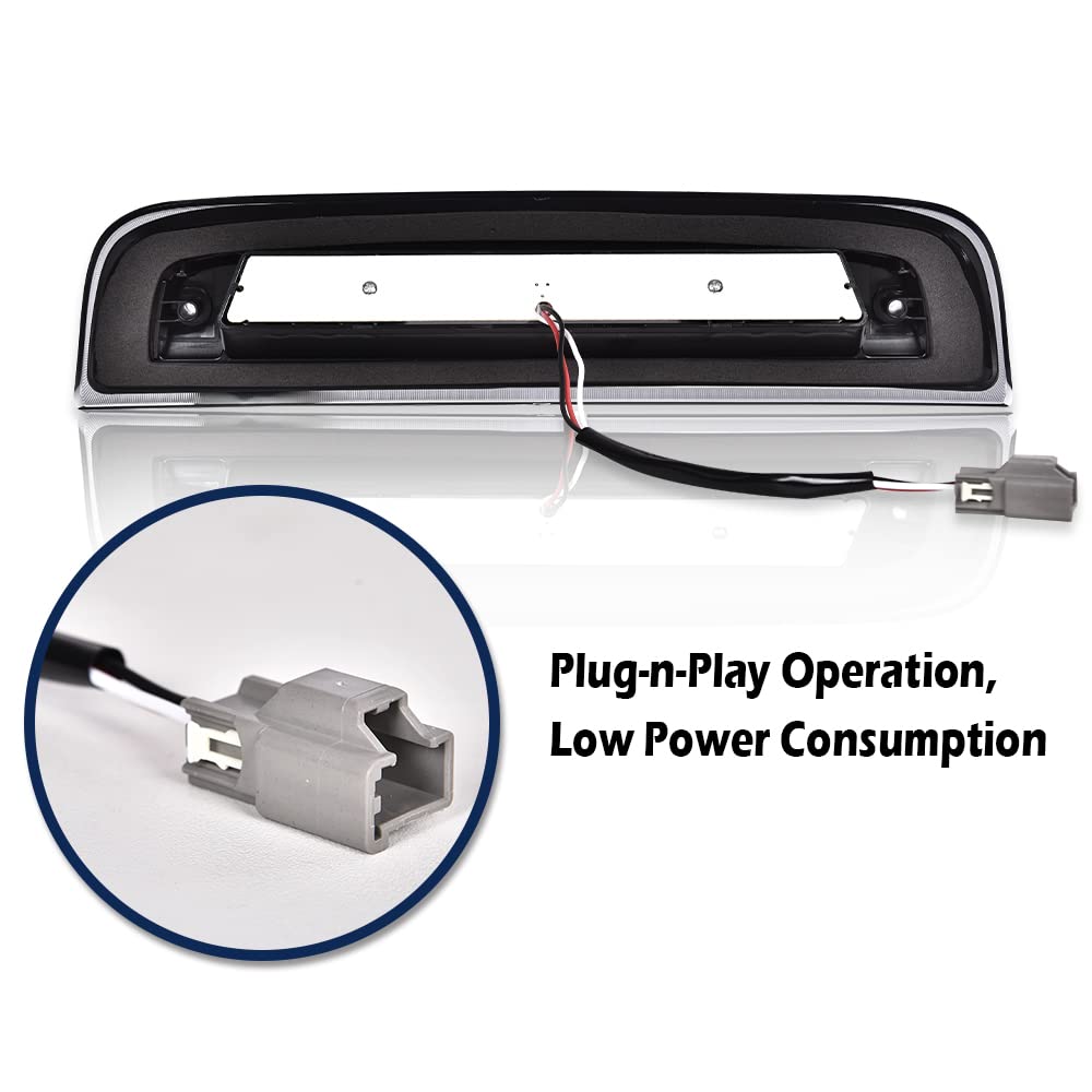 Cheda Third Tail Brake Light Cargo Lamp Tinted Led Bar Compatible With 2014 2015 2016 2017 2018 2019 2020 Sierra Silverado(Smoky