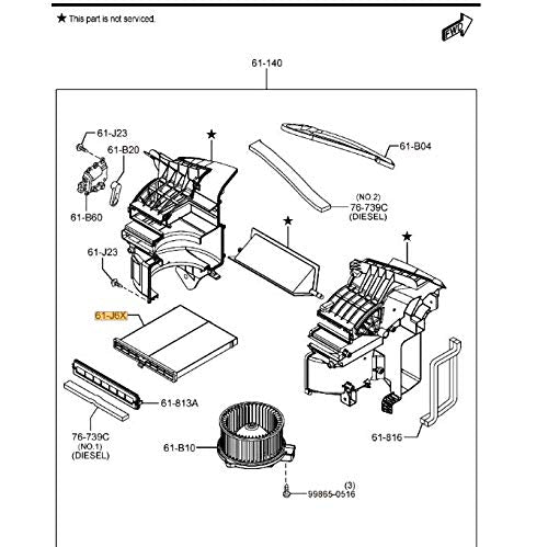 Mazda (Kd45-61-J6X) Cabin Air Filter