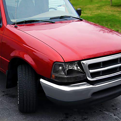 Spec-D Tuning Diamond Headlights Lamps Black Compatible With 1998-2000 Ford Ranger L+R Pair Head Light Lamp Assembly