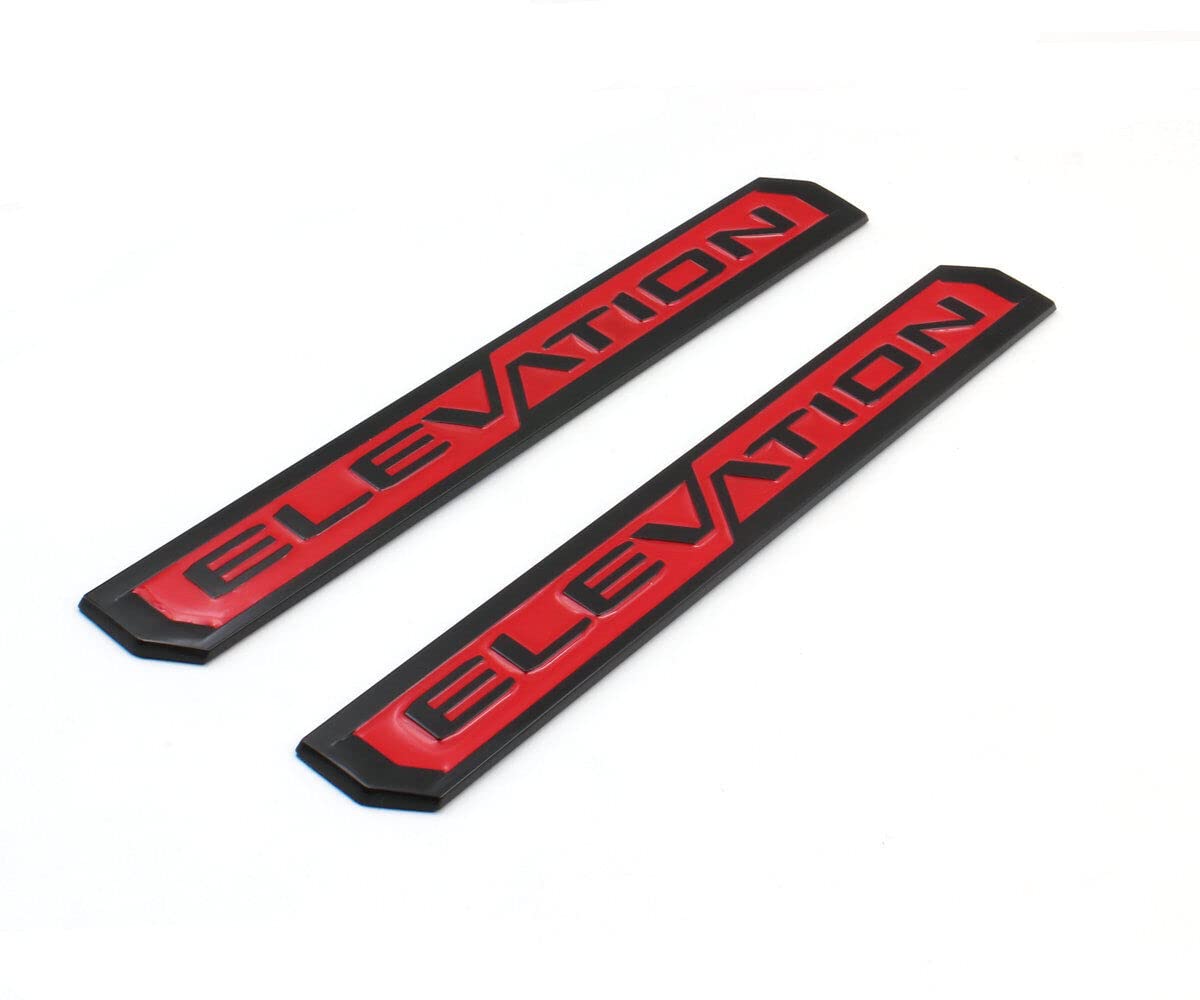 Set of 3 Elevation Emblems Door Tailgate 3D Badge Nameplate Replacement for 2019-2021 Sierra 84682634 (Red)