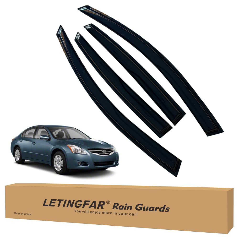 LETINGFAR Window Visors Rain Guards for Nissan Altima 2007 2008 2009 2010 2011 2012 Accessories, Wind Deflectors Vent Shades for