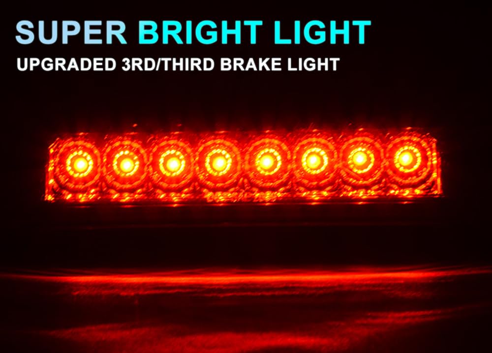 Grand Orange Rear Full Led 3Rd Third Brake Light Fit Compatible For Toyota 1995-2016 Tacoma High Mount Stop Light Cargo Tail Lam