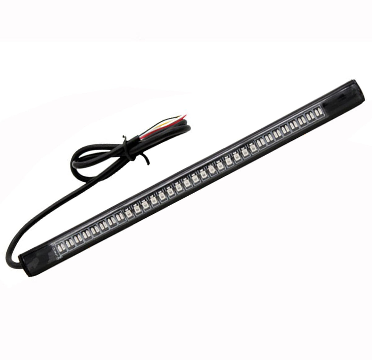 Bluerice Universal Motorcycle Tail Light, Motorcycle Tail Brake Stop Turn Signal Light, 48Led 8” Flexible Strip License Plate Lights (Amber/Red)