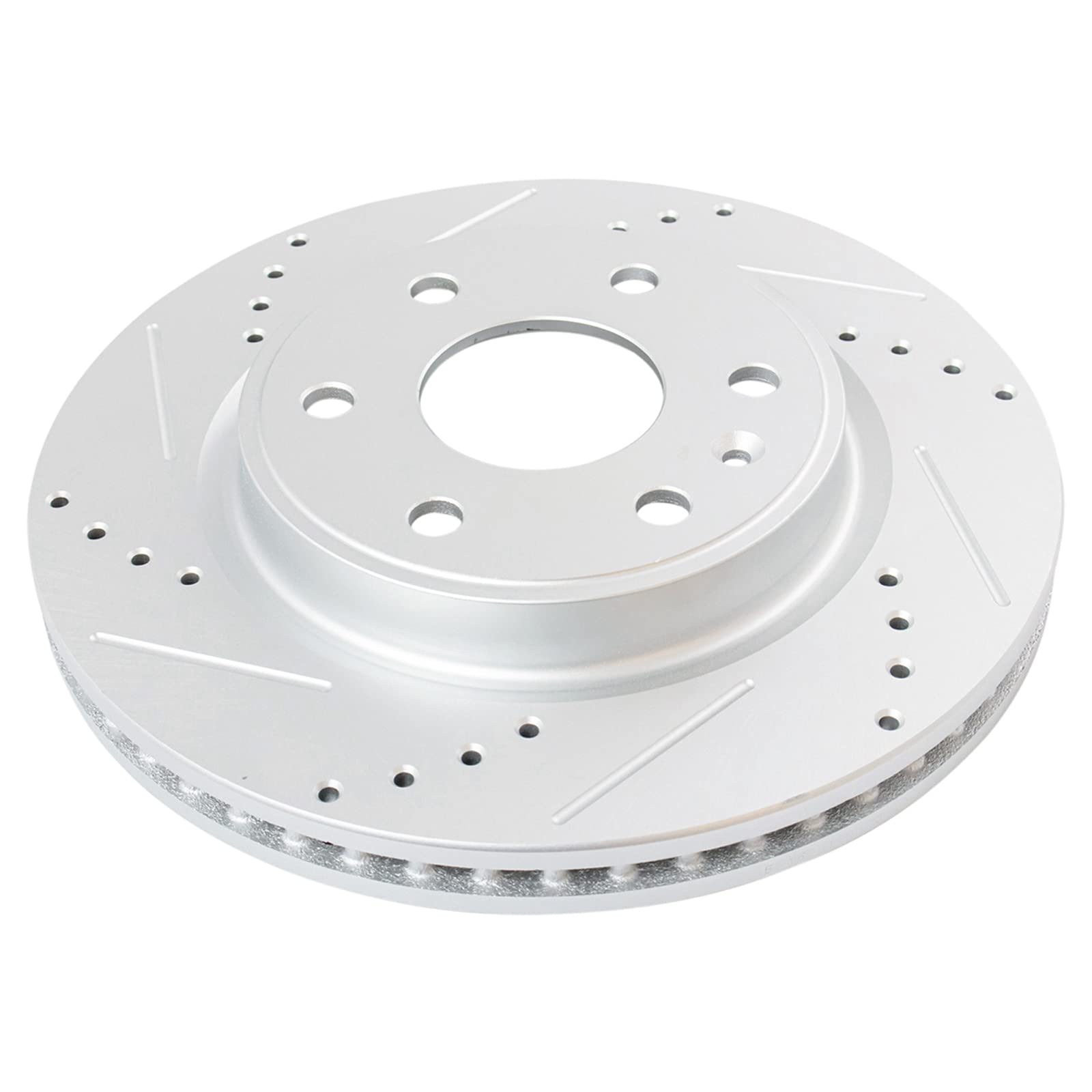 Trq Front Performance Brake Rotor Drilled Slotted Pair For 2007-2016 Gmc Acadia / 2008-2017 Buick Enclave / 2007-2010 Saturn Out