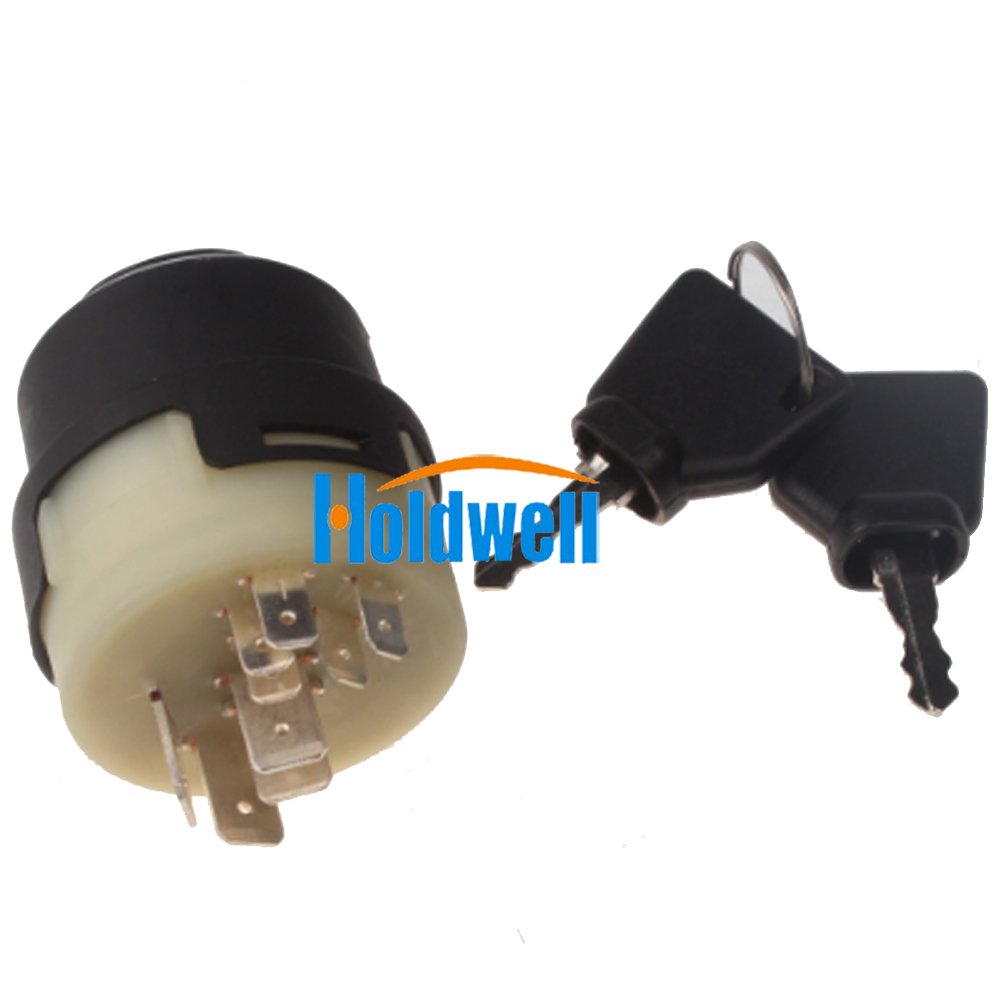 Holdwell Ignition Switch 701/80184 W/(2) Keys 9 Pins 50988 85804674 Compatible With Jcb New Holland Nh Case