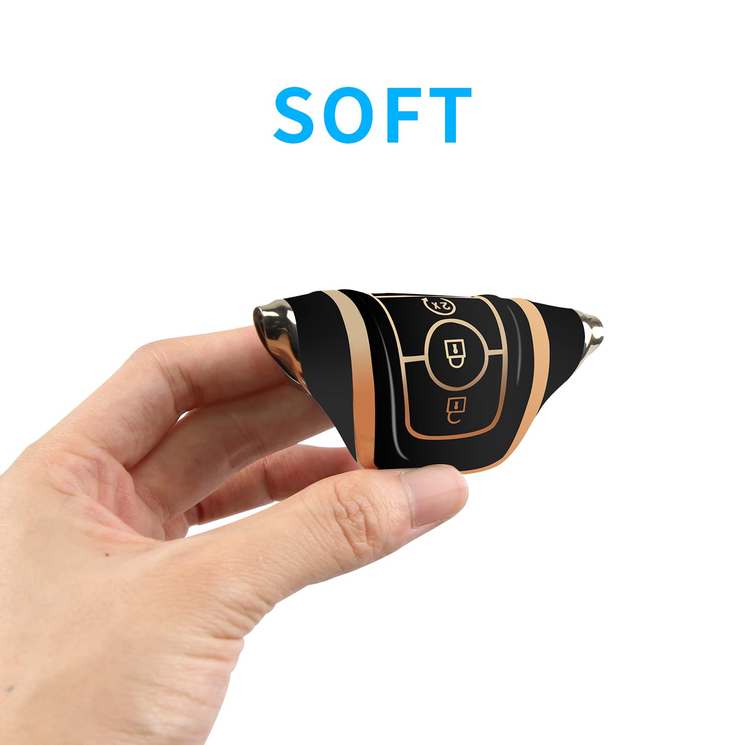 For Ford Key Fob Cover With Keychain, Soft Tpu Key Case Shell Full Protection For Ford Explorer Fusion Escape Edge Expedition F150 F250 F350 F450 F550 Maverick Mustang(Black)