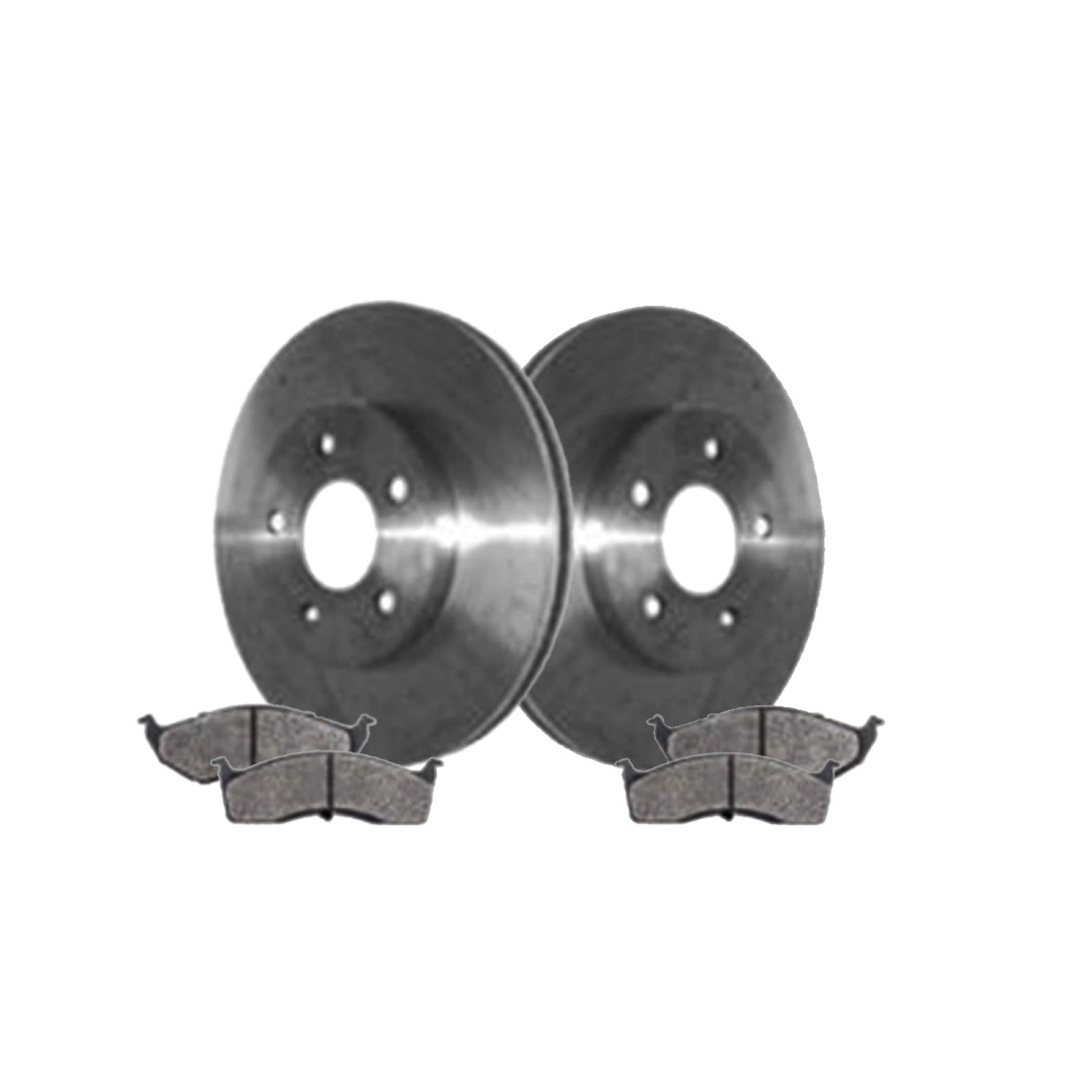 Trq Front Brake Pad & Rotor Kit Brake Pads Brake Rotor Semi-Metallic Compatible With 2000-2005 Dodge Neon 2000-2001 Plymouth