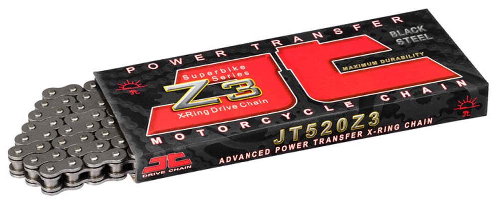 JT Chain JTC520Z3116RL (520 Series) Black Steel 116 Link Super Heavy Duty X-Ring Chain with Connecting Link
