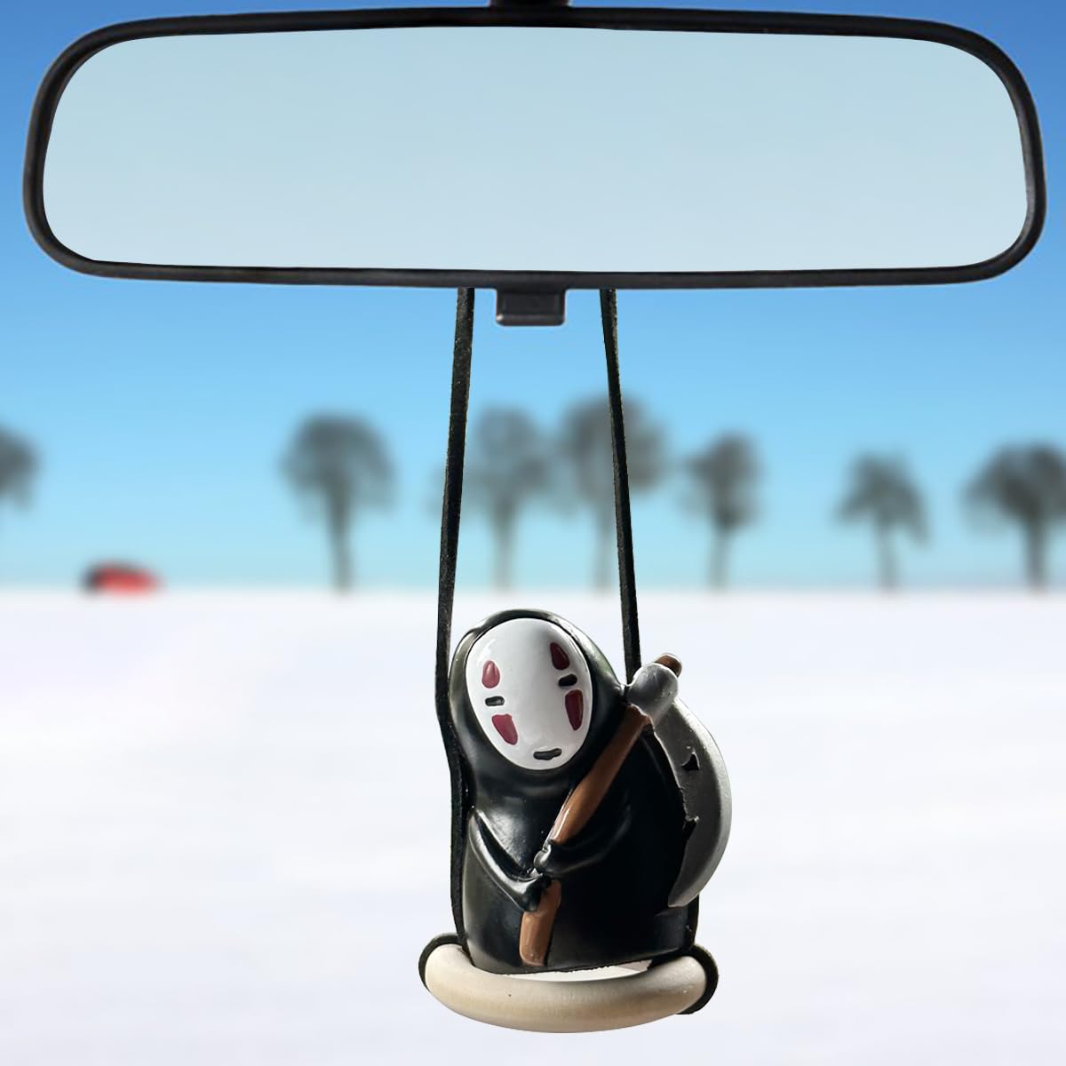 Funny Anime Car Accessories Of No Face Man Car Pendant Hanging Swing, For Car Rear View Mirror Accessories