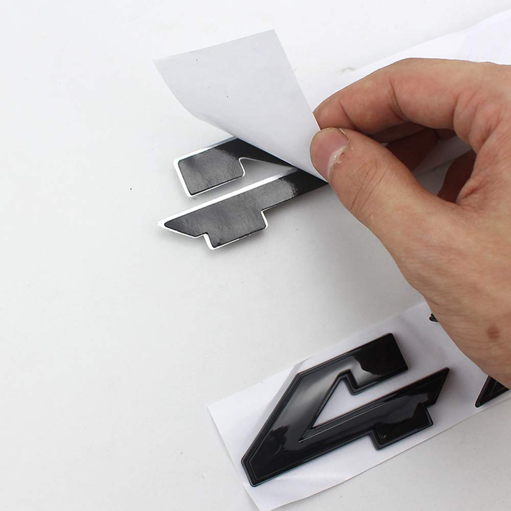 Huapx 8.8 Inch 4X4 Emblem Sticker,1Pack Matt Black Badge Chrome Decal Sticker Replacement For Dodge Ram 1500 2500 3500,Jeep Gran