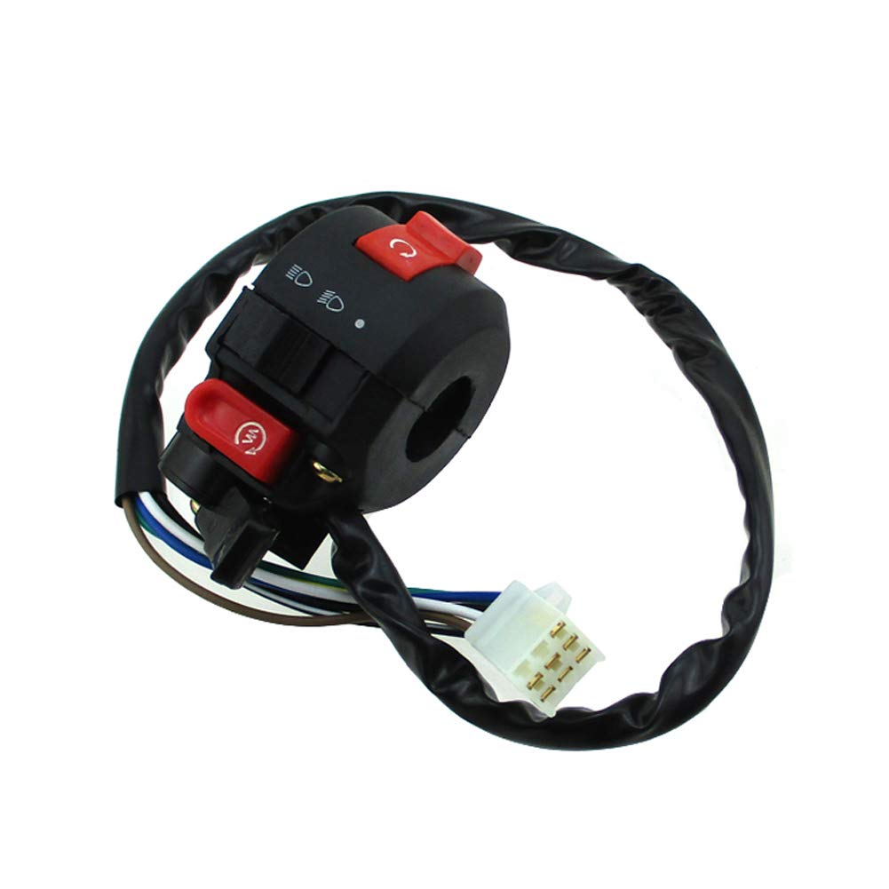 Tc-Motor 3 Function 7 Wire Female Plug Handle Kill Start Light Choke Switch For 50Cc 70Cc 90Cc 110Cc 125Cc Atv Quad Taotao Sunl Roketa Kazuma