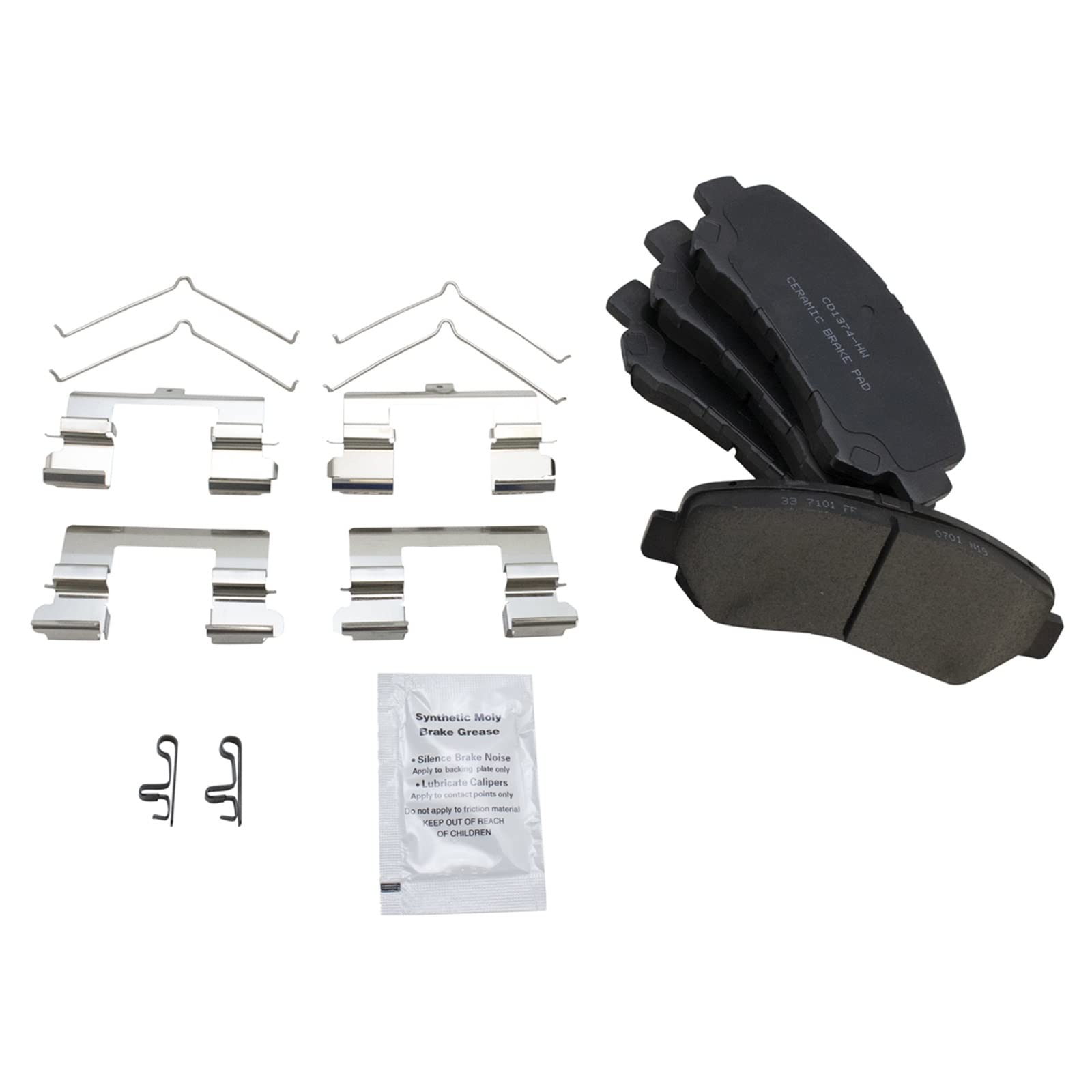 Trq Front Brake Pad & Rotor Kit Brake Pads Brake Rotor Ceramic Compatible With 2014-2017 Nissan Juke