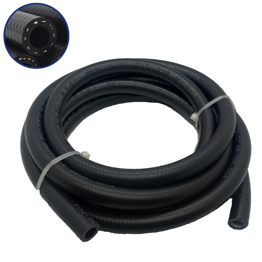 Byredio 5/16 Fuel Line Transmission Cooler Hose 8Mm High-Pressure Push Lock Fuel Injection Hose 5 Ft For Fuel System, Oil Coolin