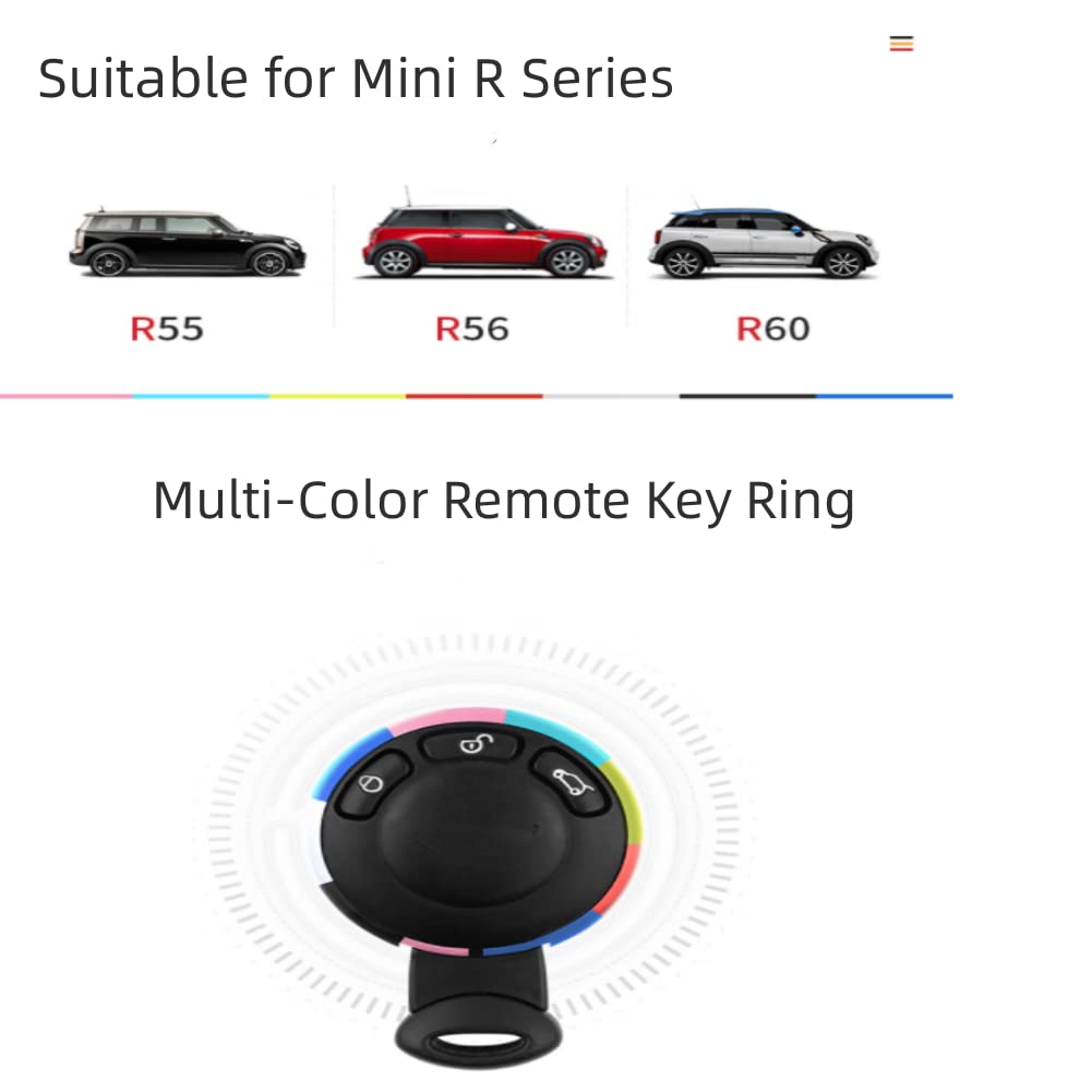 Key Fob Cover Aluminum Smart Key Fob Rim Trim Cover Replacement For Mini R55 R56 R57 R58 R59 R60(Pink) (Red)