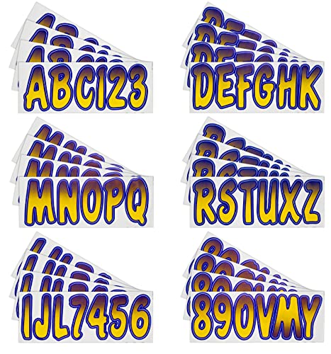 Hardline Products Series 200 Factory Matched 3-Inch Boat & Pwc Registration Number Kit, Yellow/Purple - Yepug200