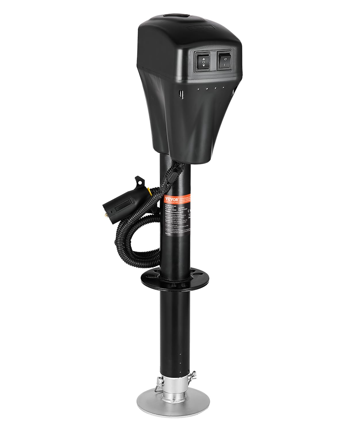 VEVOR Electric Trailer Jack, 5000 lbs, Heavy Duty RV Electric Power Tongue Jack with 7-pin Connector, Manual Crank Handle & Weat
