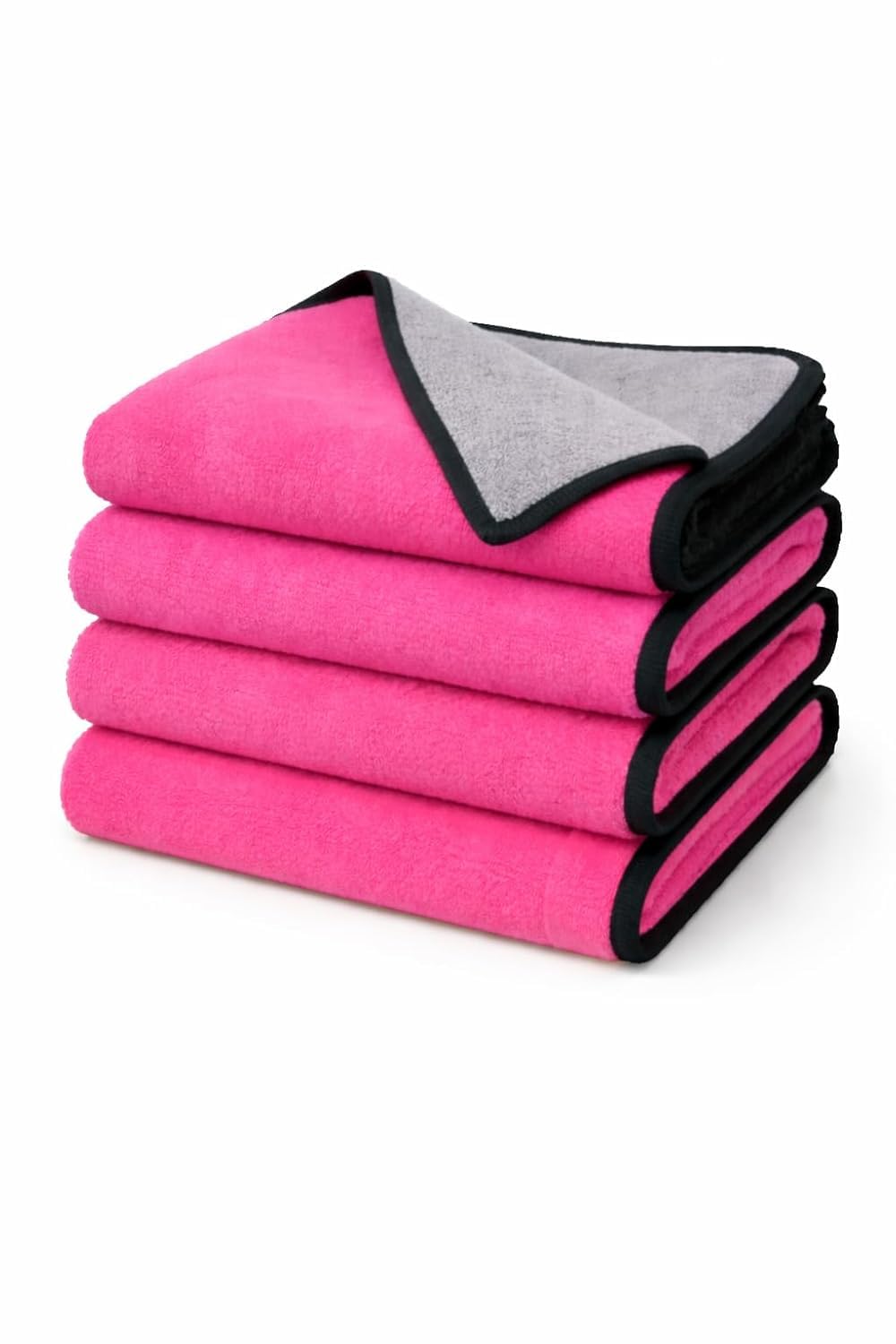 Livora Microfiber Cleaning Cloth for Car and Home (Pack of 4) | 40x40 Cm, 400GSM | High Absorbent, LintFree Double Sided Cleani