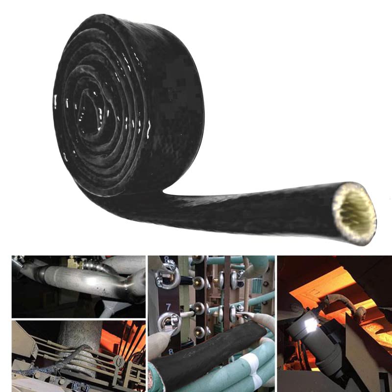 Insulation Heat Shielded Fire Thermo Armor Fire Sleeve Silicone Coated Fiberglass Heat Protection for Automotive Hose Lines & El