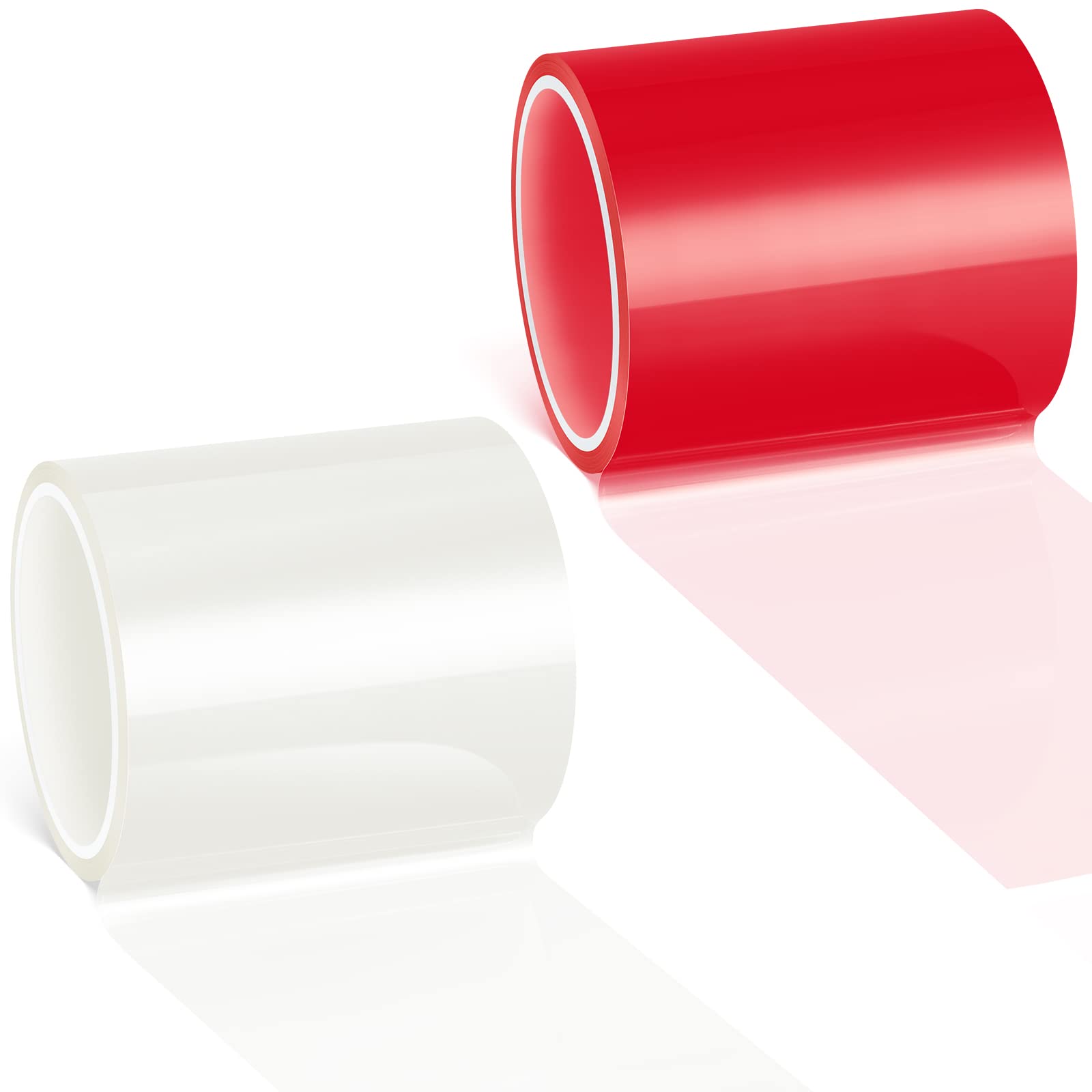 16.4 ft x 2 Inches Self Adhesive Repair Light Tape Auto Tail Light Tape Fog Lights Tint Tape Headlight Lens Tape (Red, Clear, 2 