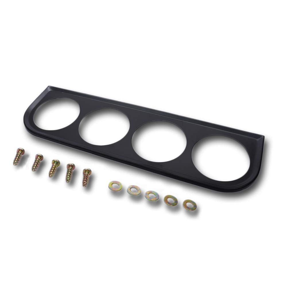 Motor Meter Racing Universal 2-1/16'' 52Mm Quad Gauge Mounting Panel Four Holes Black