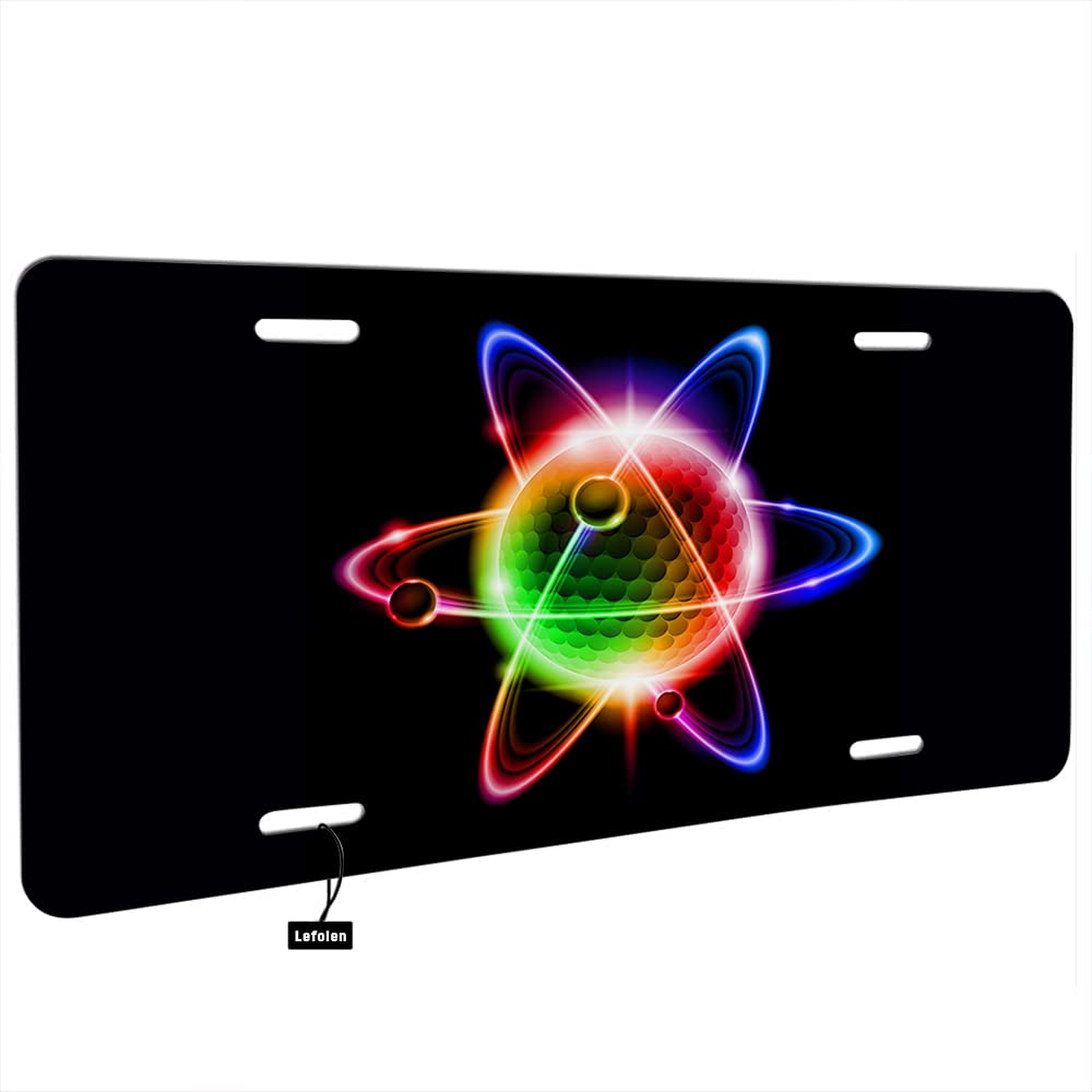 Lefolen Quantum Physics Atoms Car Front License Plate Cosmic Elements Nuclear Technology Universal Space Power Decorate License