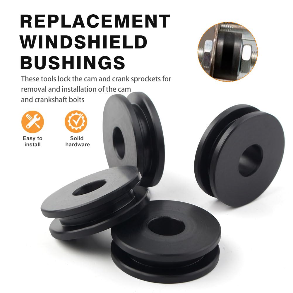 Newsmarts Replacement Detachable Windshield Bushing Grommets Fit For Harley Road King Softail 2000-2014, Black