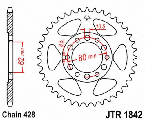 Jt Sprockets Jtr1842.45 45T Steel Rear Sprocket