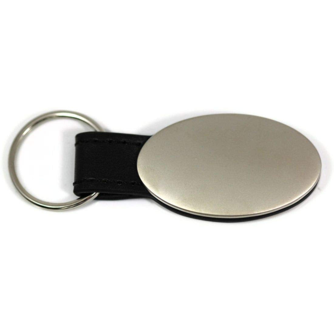 Au-TOMOTIVE GOLD Black Oval Leather Key Chain for Ford F-150 - Officially Licensed, Standard Size, Durable Design