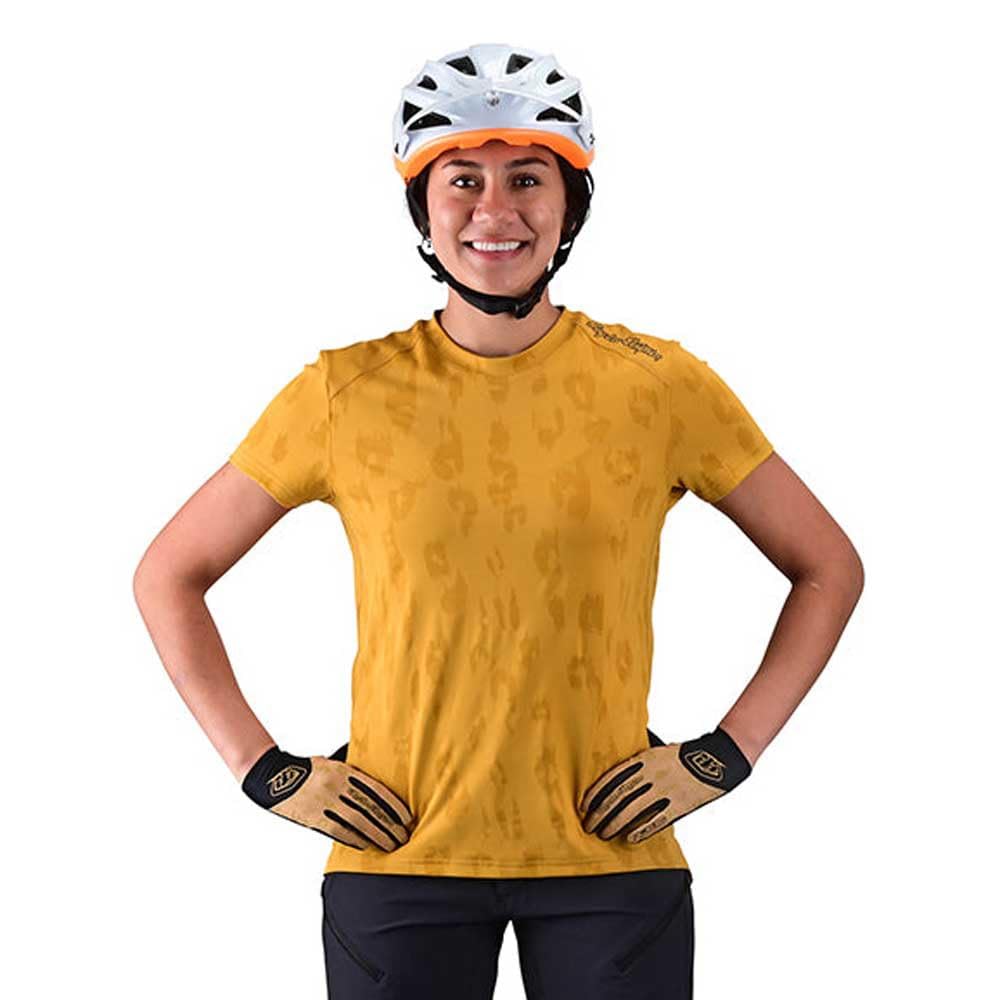 Troy Lee Designs Cycling MTB Bicycle Mountain Bike Jersey Shirt for Women, Lilium SS Jacquard (Honey, Medium)