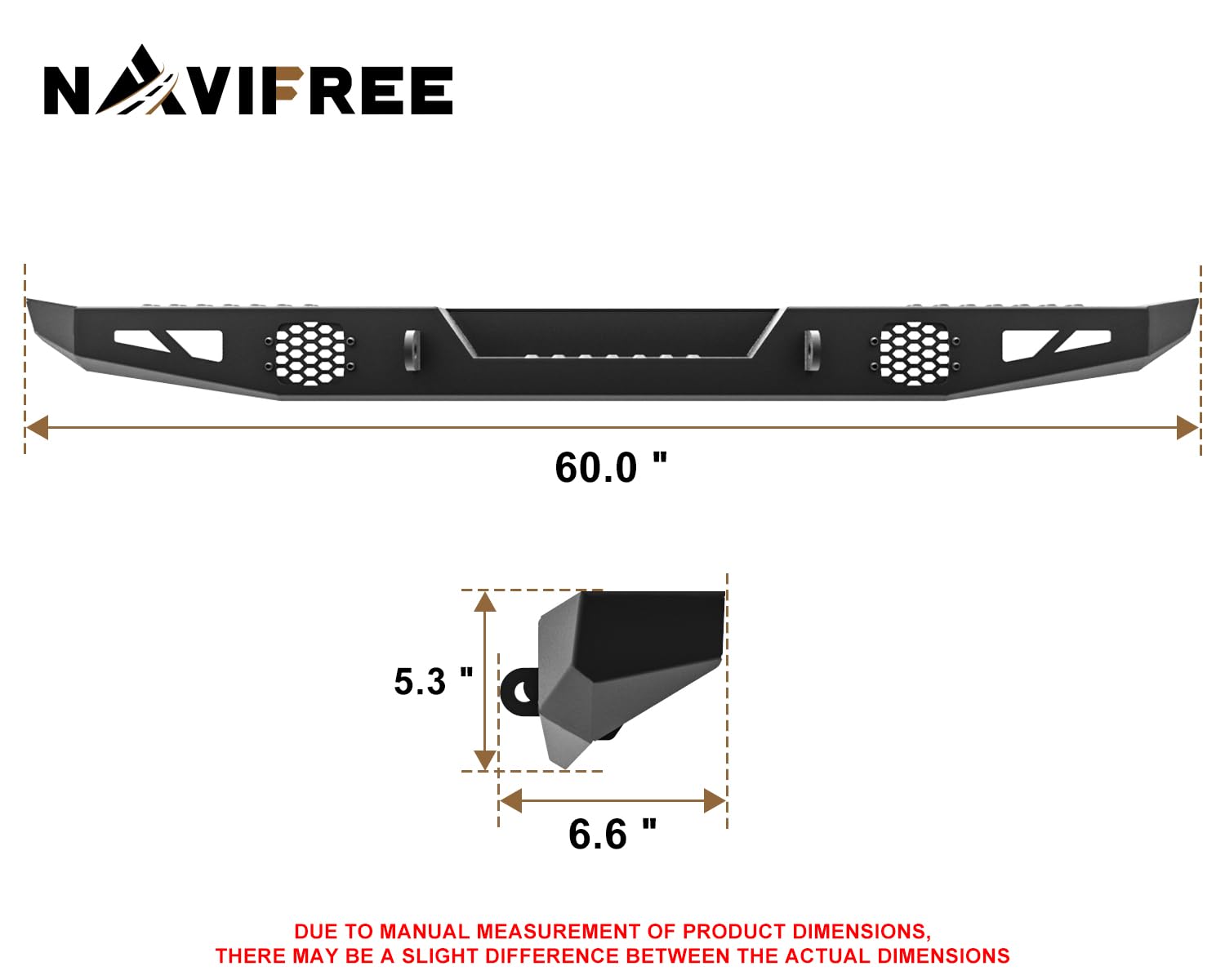 Navifree Sheet Metal Rear Bumper Fit For 2018-2023 Polaris Ranger 1000