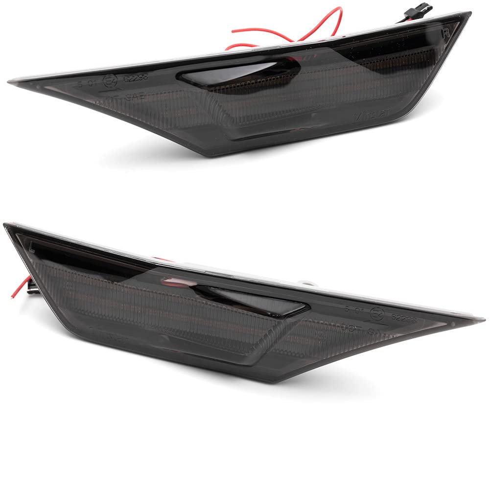 Civic Led Side Marker Lights For 2016-2021 Honda Civic Sedan Coupe Hatchback Smoked Lens Sidemarker Amber Led Turn Signal/White