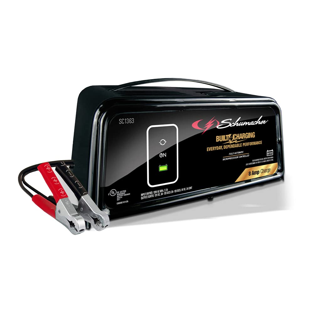 Schumacher Sc1363 Fully Automatic Battery Charger, Maintainer, And Auto Desulfator - 8 Amp/2 Amp, 6V/12V - For Cars, Trucks, Suvs, Rv Batteries