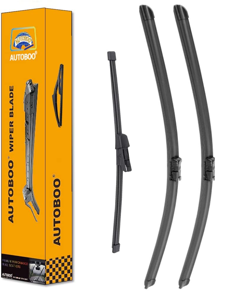 Autoboo 25''+22'' Windshield Wipers With 15'' Rear Wiper Blade Replacement For Volkswagen Vw Tiguan 2018 2019 2020 2021 2022 -Or