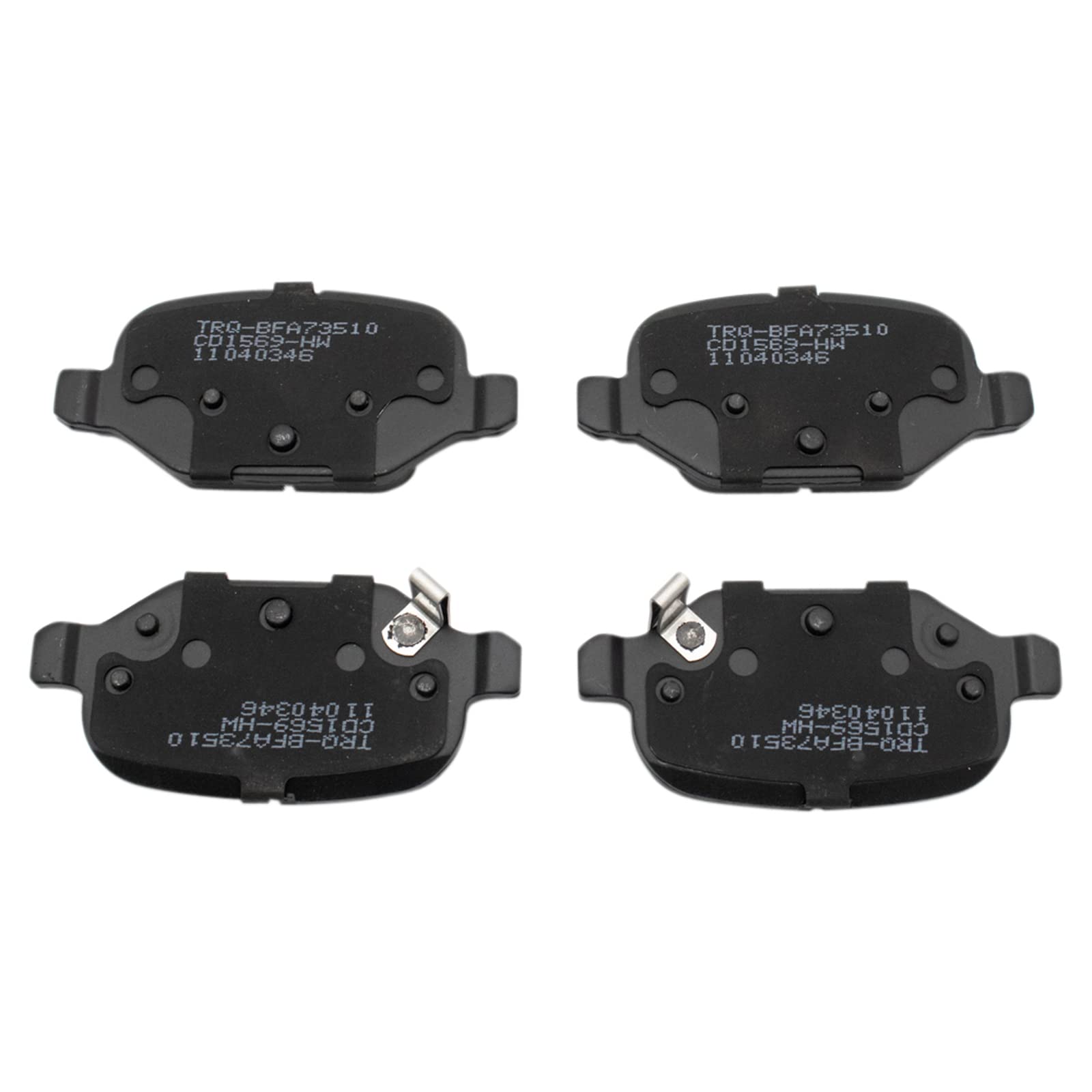Trq Rear Brake Pads Ceramic Compatible With 2012-2019 Fiat 500