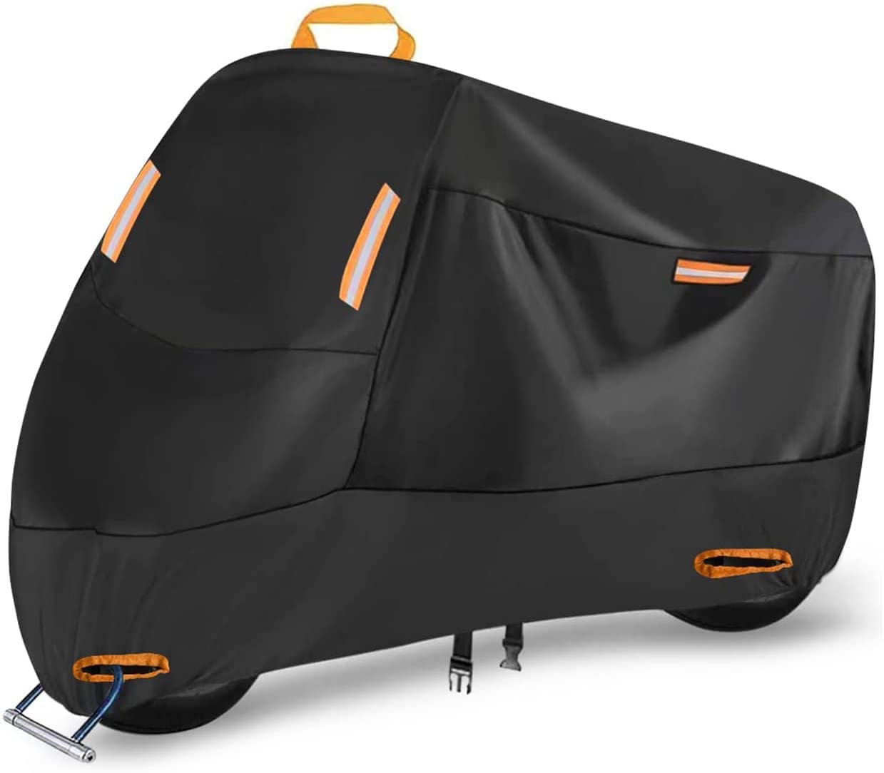 300D Heavy Duty Small Motorcycle Cover, Seceles All Season Durable Waterproof Outdoor Protection Scooter Cover with Lock-Holes S