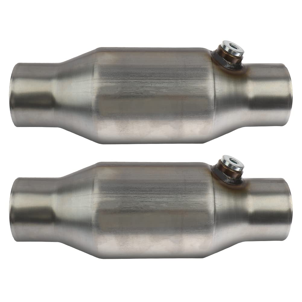 Mayasaf ?2 Pack? 2.5'' Inlet/Outlet Universal Catalytic Converter, With O2 Port?Epa Compliant?
