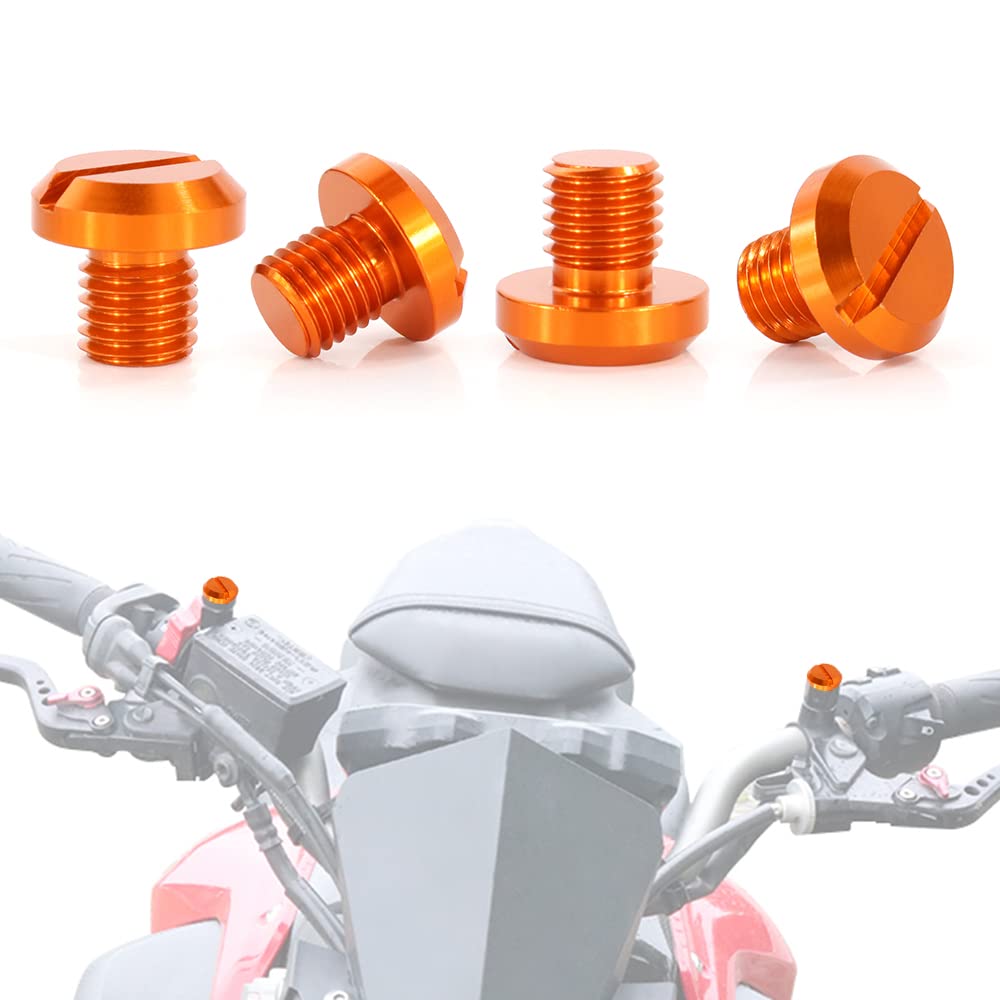 Xitomer Aftermarket 4 Pcs M10X1.25 Mirror Hole Plugs, Fit Forand So On, Aluminum Cnc (Orange)