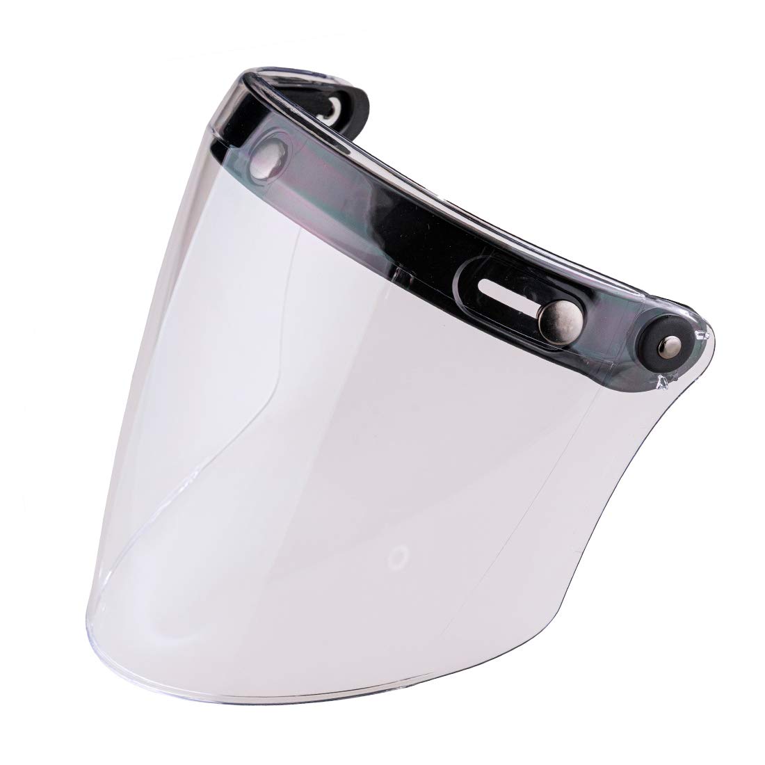 VCOROS Universal 3-Snap Flip Up Visor Shield Lens for Retro Open Face Motorcycle Helmet (Clear)